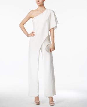 Adrianna Papell Petite Draped One-shoulder Jumpsuit