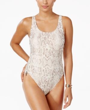 Carmen Marc Valvo Metallic Zip-side One-piece Swimsuit Women's Swimsuit