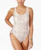Carmen Marc Valvo Metallic Zip-side One-piece Swimsuit Women's Swimsuit