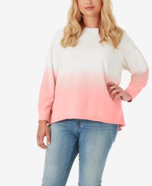 Jessica Simpson Juniors' Dasha Plus Size Dip-dyed Sweatshirt
