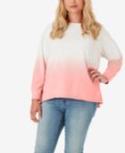 Jessica Simpson Juniors' Dasha Plus Size Dip-dyed Sweatshirt