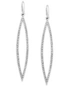 Abs By Allen Schwartz Earrings, Silver-tone Pave Crystal Marquise Drop Earrings