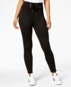 Material Girl Active Juniors' Lace-up High-waisted Ponte-knit Leggings, Created For Macy's