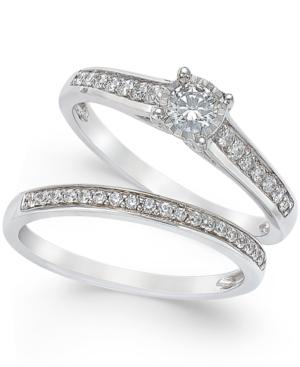 Trumiracle Diamond Engagement Ring And Wedding Band Set (1/2 Ct. T.w.) In 14k White Gold