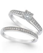 Trumiracle Diamond Engagement Ring And Wedding Band Set (1/2 Ct. T.w.) In 14k White Gold