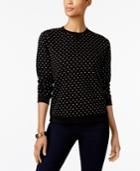 Karen Scott Petite Dot-print Sweatshirt, Created For Macy's