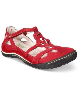 Jambu Women's Spain Detailed T-strap Flats Women's Shoes