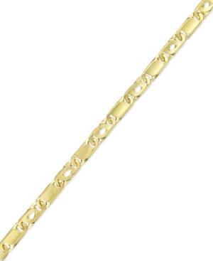 Tiger's Eye Chain Bracelet In 14k Gold