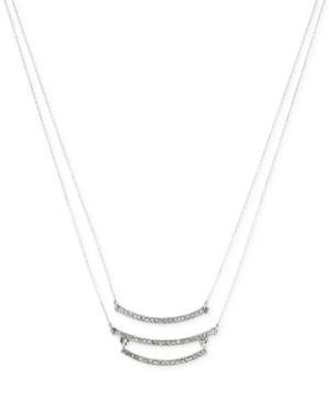 Kenneth Cole New York Silver-tone Pave U-bar Layer Pendant Necklace