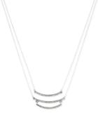 Kenneth Cole New York Silver-tone Pave U-bar Layer Pendant Necklace