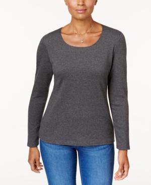 Karen Scott Cotton Scoop-neck Top, Only At Macy's