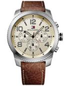 Tommy Hilfiger Men's Casual Sport Brown Leather Strap Watch 50mm 1791107