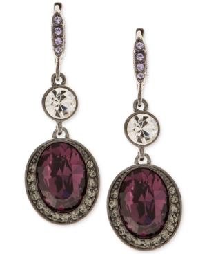 Givenchy Hematite-tone Crystal Double-drop Clip-on Earrings