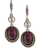Givenchy Hematite-tone Crystal Double-drop Clip-on Earrings