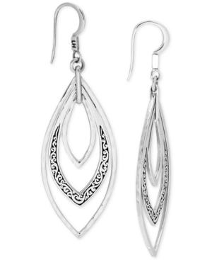 Lois Hill Filigree Triple Marquise Drop Earrings In Sterling Silver