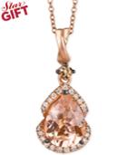 Le Vian Morganite (1-1/5 Ct. T.w.) And Diamond (1/5 Ct. T.w.) Pendant Necklace In 14k Rose Gold