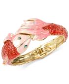 Betsey Johnson Gold-tone Pave Fish Hinged Bangle Bracelet