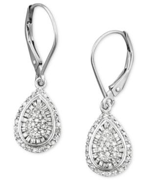 Wrapped In Love Diamond Teardrop Earrings In 14k White Gold (1/2 Ct. T.w.), Created For Macy's