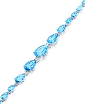 Lali Jewels Blue Topaz (47-1/4 Ct. T.w.) And Diamond (1/5 Ct. T.w.) Bracelet In 14k White Gold