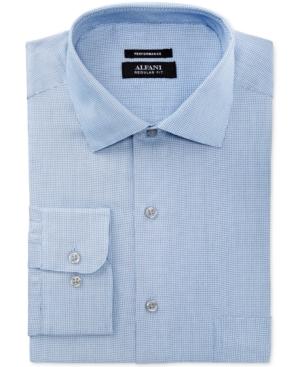 Alfani Men's Classic/regular Fit Performance Stretch Easy Care Tattersall Dress Shirt, Only At Macy's