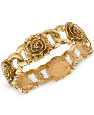 2028 Gold-tone Rosette Stretch Bracelet