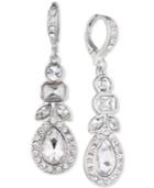 Givenchy Silver-tone Multi-crystal And Pave Linear Drop Earrings