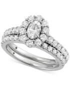 Macy's Star Signature Diamond Halo Engagement Bridal Set (2 Ct. T.w.) In 14k White Gold