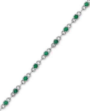 Brasilica By Effy Emerald (3-1/3 Ct. T.w.) And Diamond (1-2/3 Ct. T.w.) Tennis Bracelet In 14k White Gold, Created For Macy's