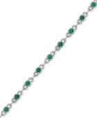 Brasilica By Effy Emerald (3-1/3 Ct. T.w.) And Diamond (1-2/3 Ct. T.w.) Tennis Bracelet In 14k White Gold, Created For Macy's