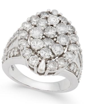 Diamond Oval Cluster Ring (5 Ct. T.w.) In 14k White Gold