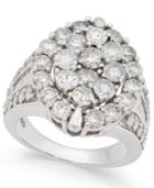 Diamond Oval Cluster Ring (5 Ct. T.w.) In 14k White Gold