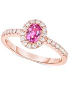 Pink Sapphire (5/8 Ct. T.w.) & Diamond (1/3 Ct. T.w.) Ring In 14k Rose Gold