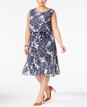 Sl Fashions Plus Size Pintucked Popover Dress