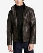 Calvin Klein Men's Faux-leather Open-bottom Jacket, A Macy's Exclusive Style