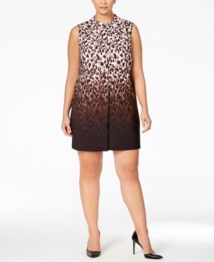 Calvin Klein Animal-print Ombre Shift Dress
