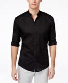 Alfani Men's Warren Banded-collar Long-sleeve Shirt, Classic Fit