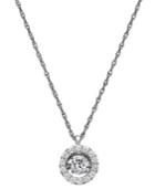 Twinkling Diamond Star Diamond Halo Pendant Necklace In 14k White Gold (5/8 Ct. T.w.)