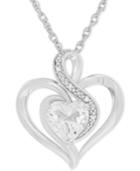 White Topaz (1-3/8 Ct. T.w.) & Diamond Accent Heart Pendant Necklace In Sterling Silver