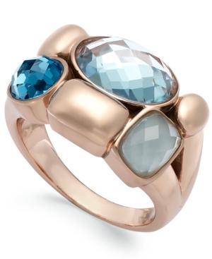 Bronzarte 18k Rose Gold Over Bronze Multi-stone Cluster Ring (4-3/4 Ct. T.w.)