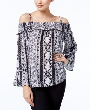 Inc International Concepts Printed Cold-shoulder Top, Created For Macy's