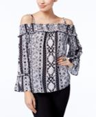 Inc International Concepts Printed Cold-shoulder Top, Created For Macy's