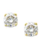 Diamond Earrings, 10k Gold Round-cut Diamond Stud Earrings (1/10 Ct. T.w.)
