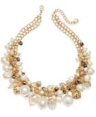 Charter Club Gold-tone Multi-bead Statement Necklace, Created For Macy's
