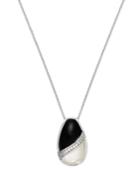 Onyx (2-1/4 Ct. T.w.), Mother Of Pearl (2-1/5 Ct. T.w.) And Diamond Accent Pendant Necklace In Sterling Silver