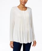 Style & Co. Pleated Henley Top, Only At Macy's