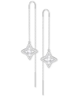 Swarovski Silver-tone Crystal Star Threader Earrings