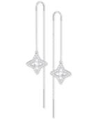 Swarovski Silver-tone Crystal Star Threader Earrings