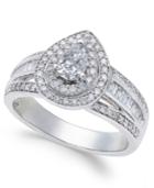Diamond Teardrop Engagement Ring (1 Ct. T.w.) In 14k White Gold