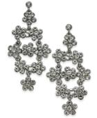 Inc International Concepts Silver-tone Pave Flower Cluster Chandelier Earrings, Created For Macy's