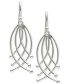Giani Bernini Crisscross Ribbon Drop Earrings In Sterling Silver, Created For Macy's